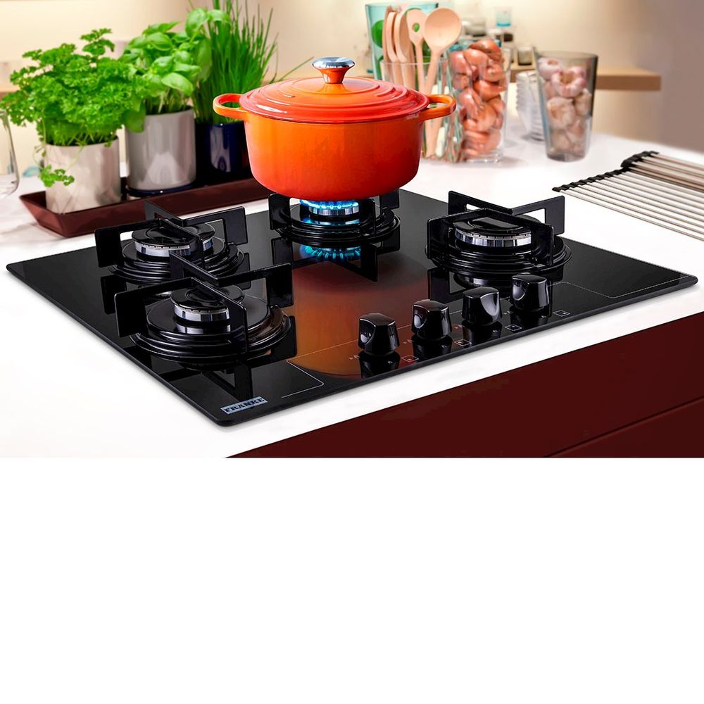 Cooktop a Gás Glass Franke 60G 59x52 c/ 4 Queimadores lojafranke